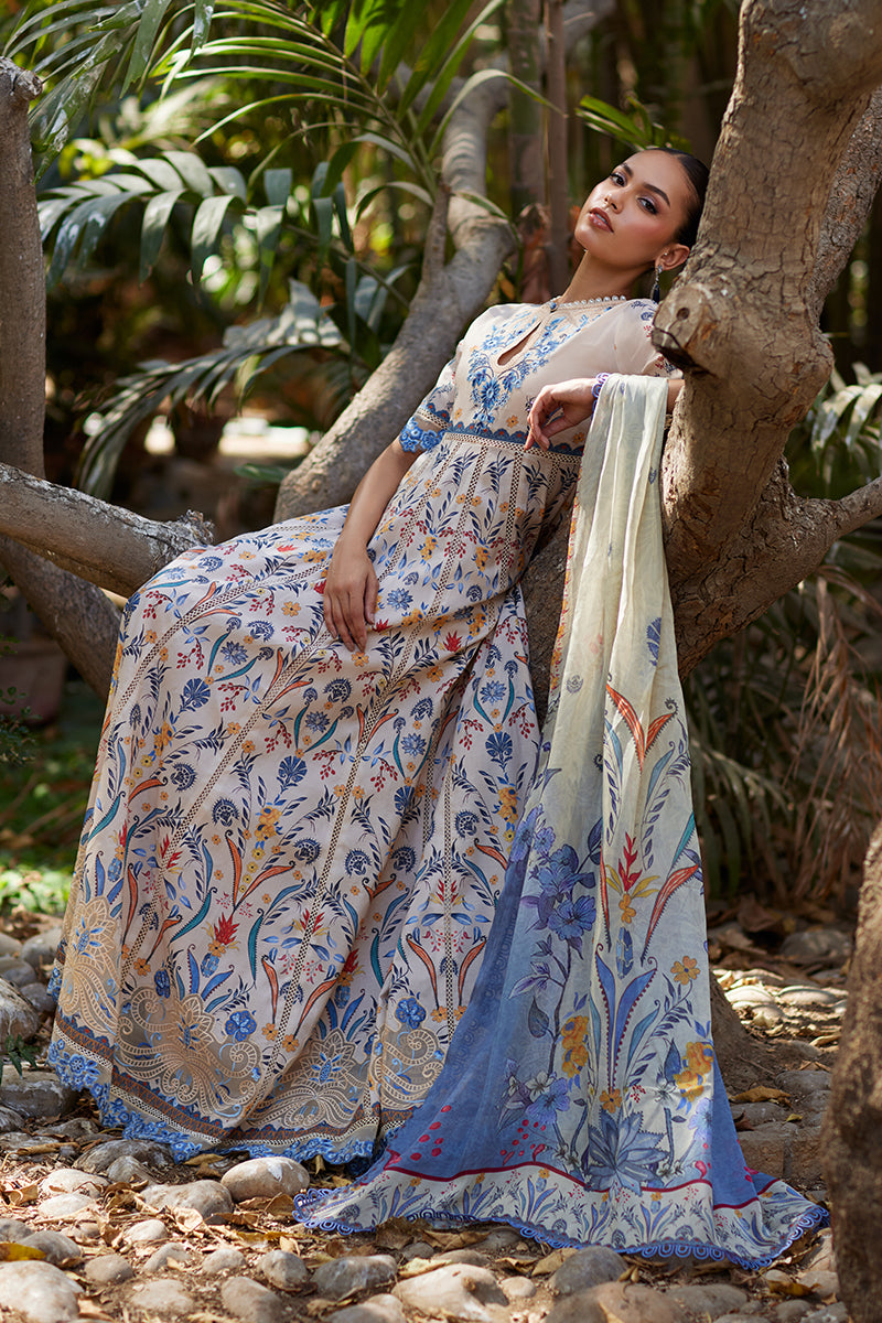 Mina Hassan | Chikankari Lawn 25 | Taara Custom Size Off White Lawn