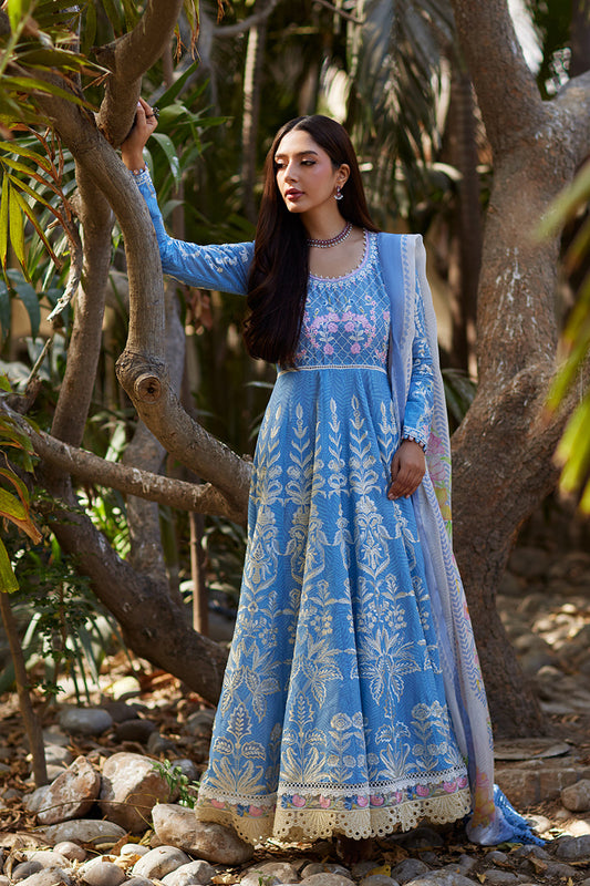 Mina Hassan | Chikankari Lawn 25 | Baano XS Denium Blue Lawn
