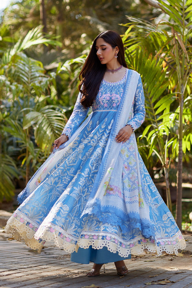 Mina Hassan | Chikankari Lawn 25 | Baano L Denium Blue Lawn