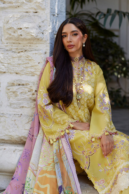 Mina Hassan | Chikankari Lawn 25 | Ayla XL Yellow Lawn