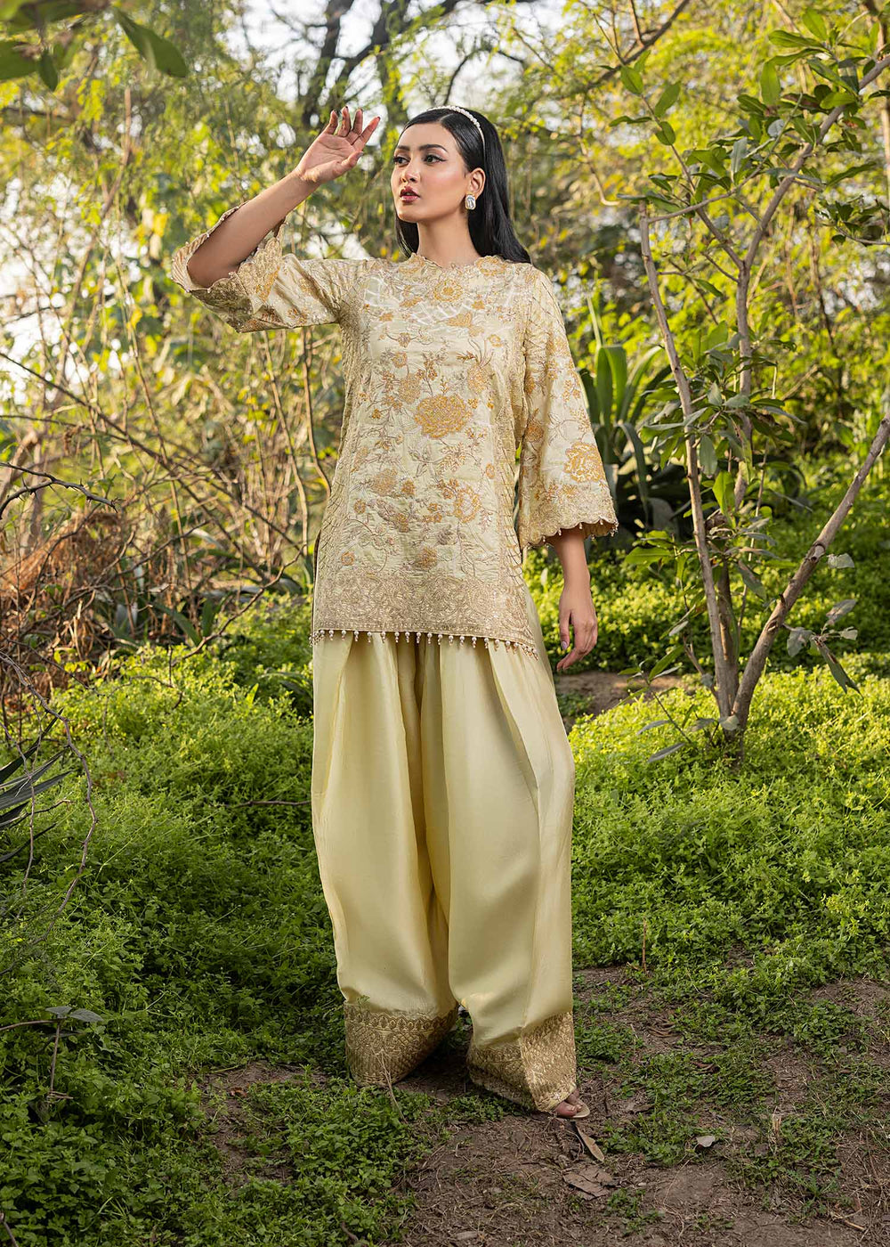 HSY | Summer Edit | Butter Yellow - Pakistani Designer Dress - by HSY - Type : Ladies Clothes - 100% Original at Saira Sultan