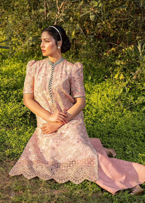 HSY | Summer Edit | Salmon Pink - Pakistani Designer Dress - by HSY - Type : Ladies Clothes - 100% Original at Saira Sultan