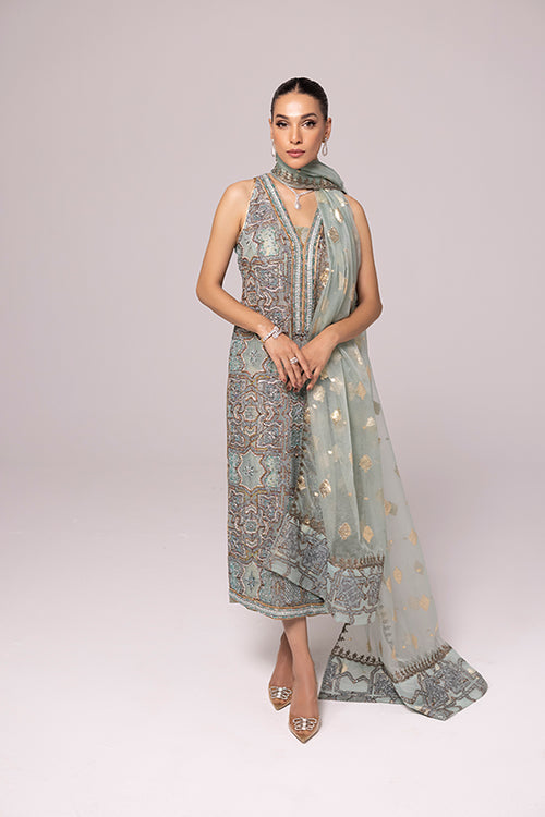 Laj | Elaheh Formals | MAYA S Ice Blue Net
