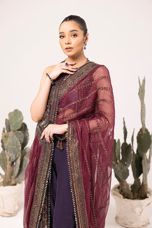 Laj | Elaheh Formals | DAHLIA L Purple Organza