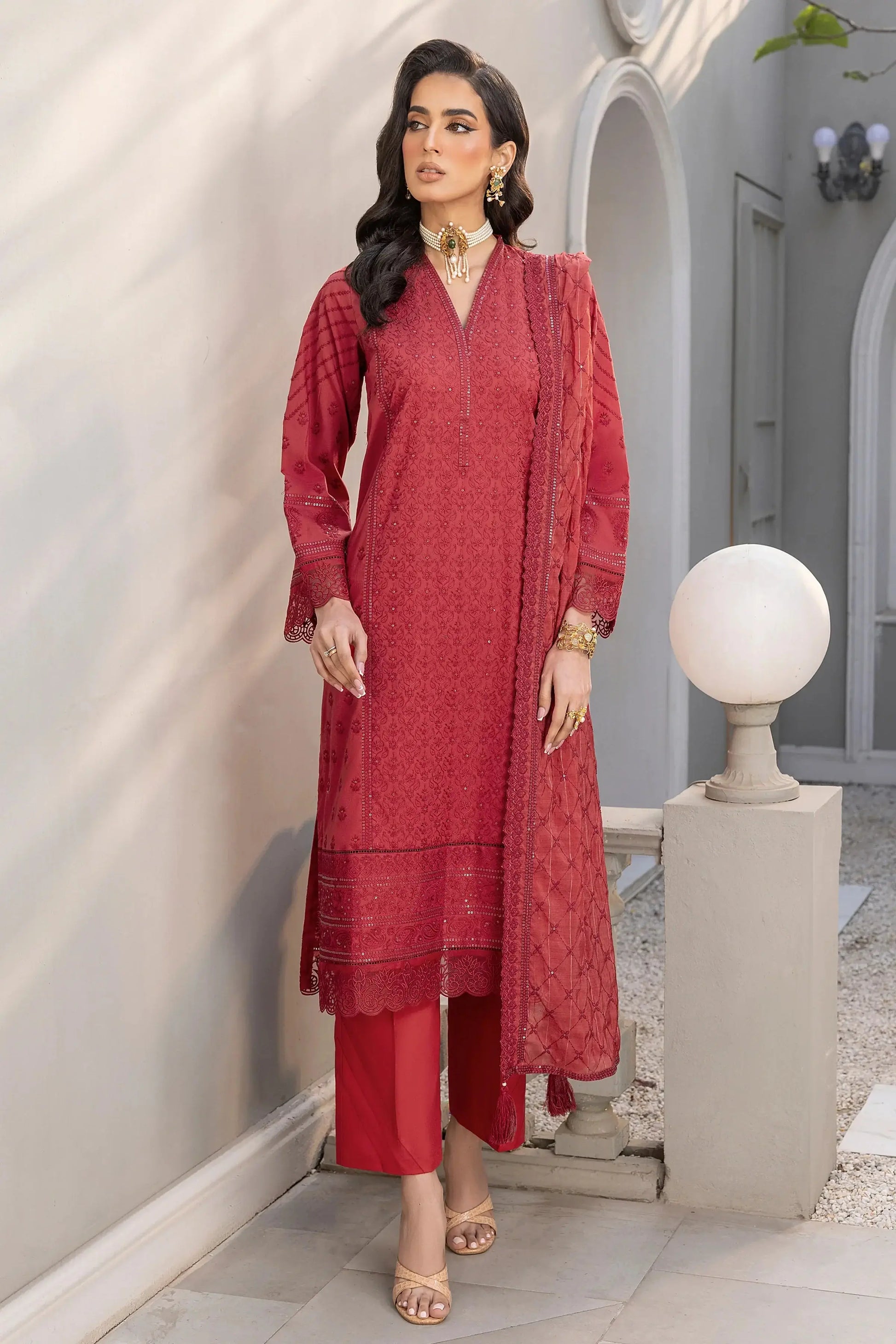 LSM | Embroidered Collection | 09 - Pakistani Designer Dress - by LSM | Type: Luxury - 100% Original at Saira Sultan