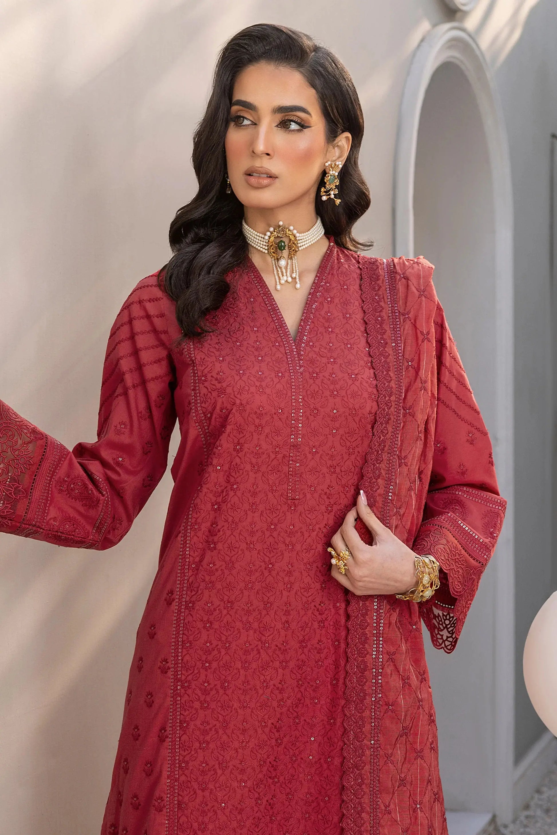 LSM | Embroidered Collection | 09 - Pakistani Designer Dress - by LSM | Type: Luxury - 100% Original at Saira Sultan