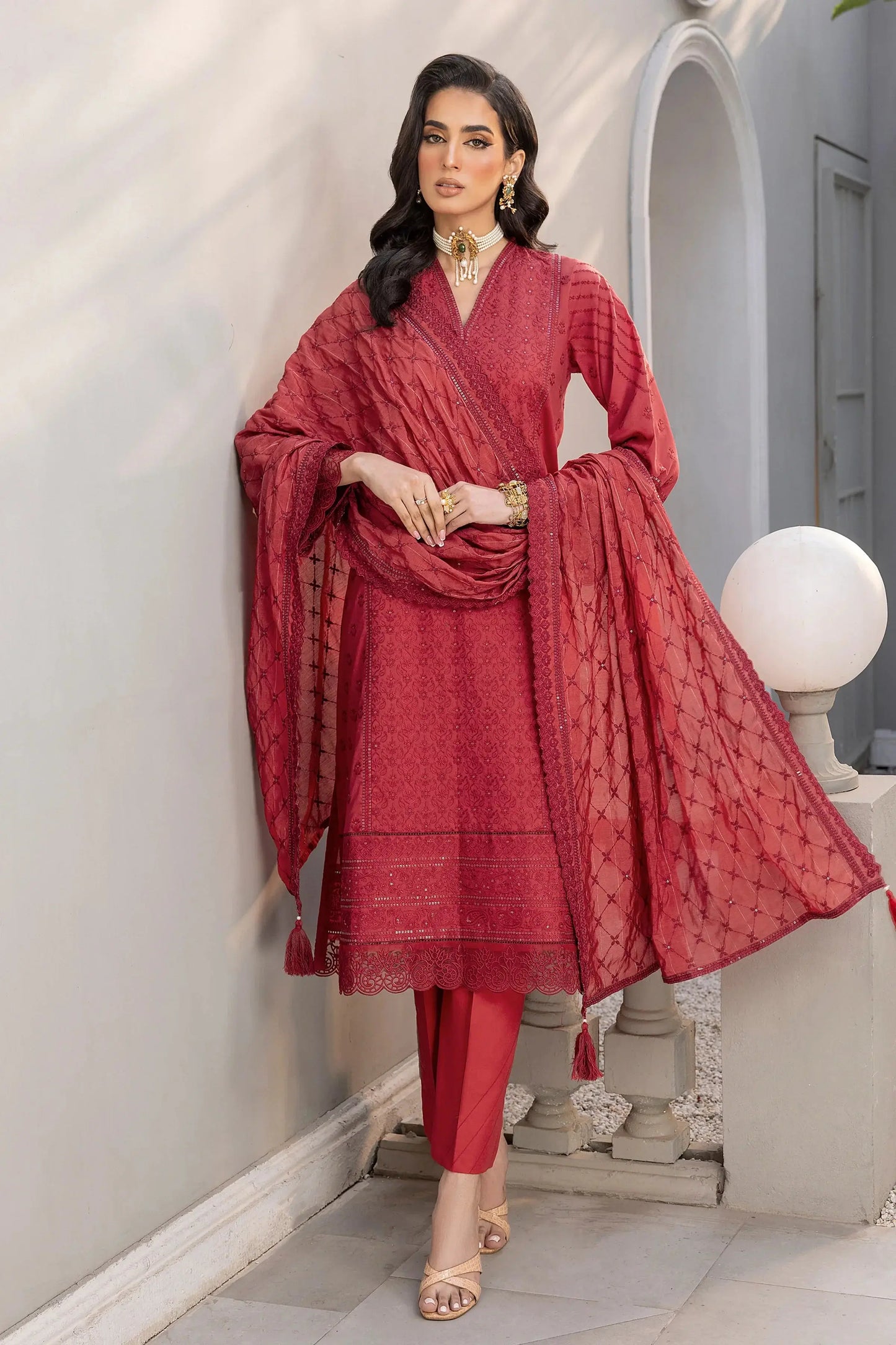 LSM | Embroidered Collection | 09 - Pakistani Designer Dress - by LSM | Type: Luxury - 100% Original at Saira Sultan