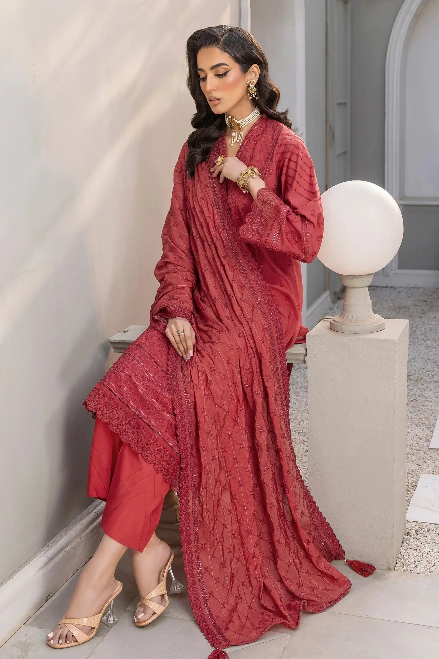 LSM | Embroidered Collection | 09 - Pakistani Designer Dress - by LSM | Type: Luxury - 100% Original at Saira Sultan