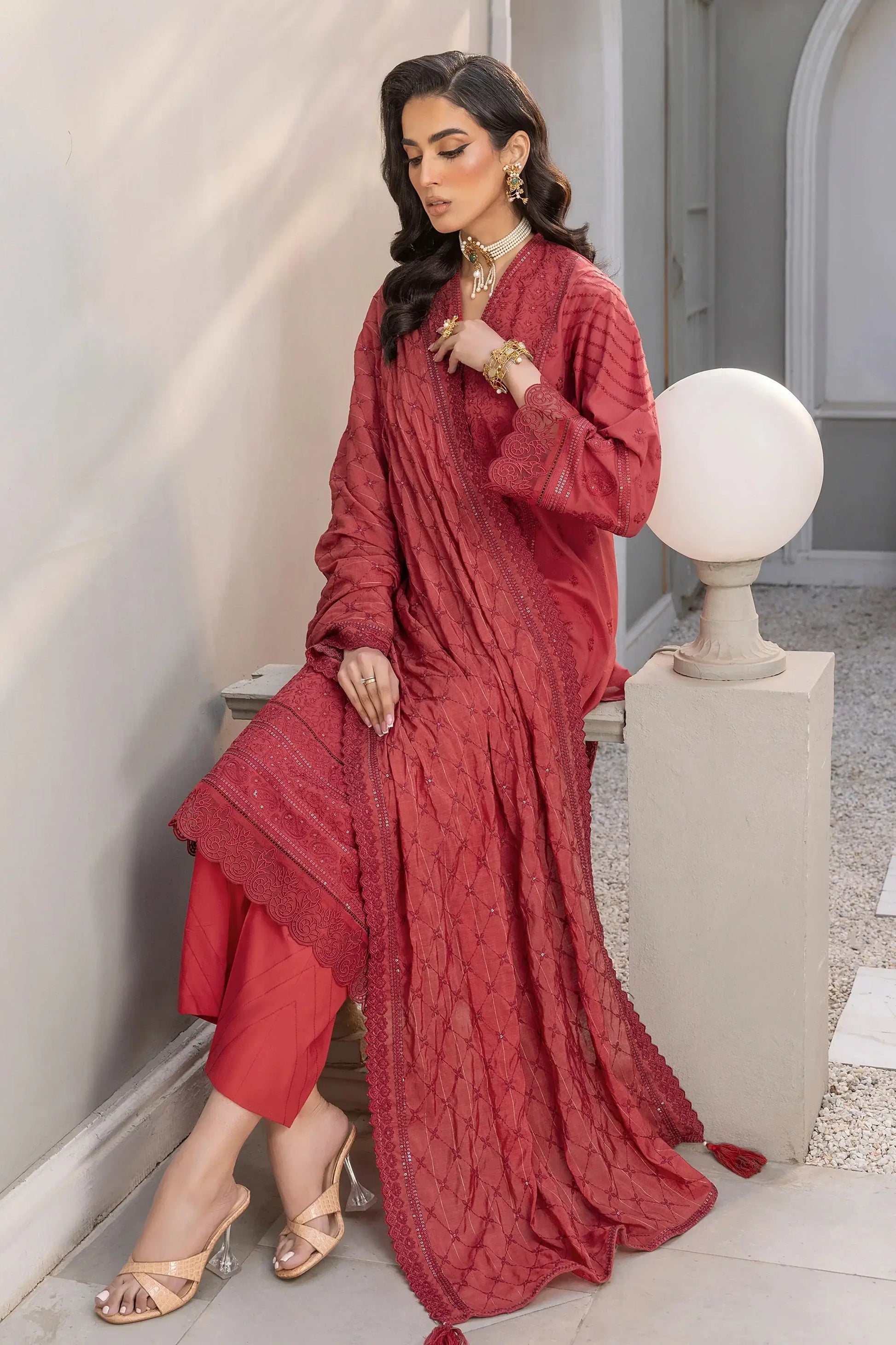 LSM | Embroidered Collection | 09 - Pakistani Designer Dress - by LSM | Type: Luxury - 100% Original at Saira Sultan