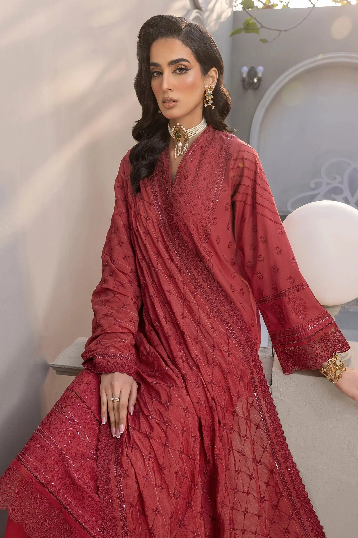 LSM | Embroidered Collection | 09 - Pakistani Designer Dress - by LSM | Type: Luxury - 100% Original at Saira Sultan