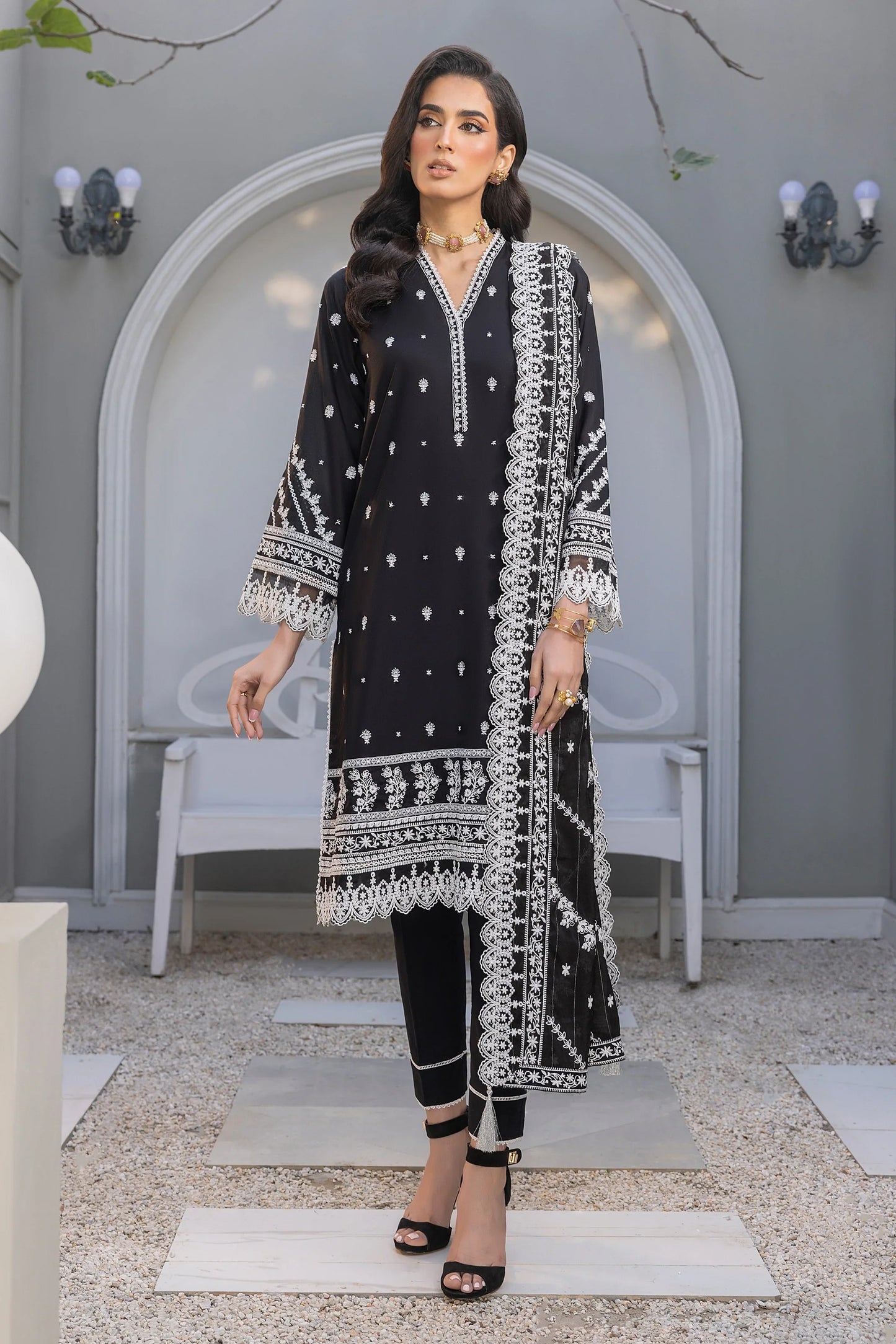 LSM | Embroidered Collection | 01 - Pakistani Designer Dress - by LSM | Type: Luxury - 100% Original at Saira Sultan