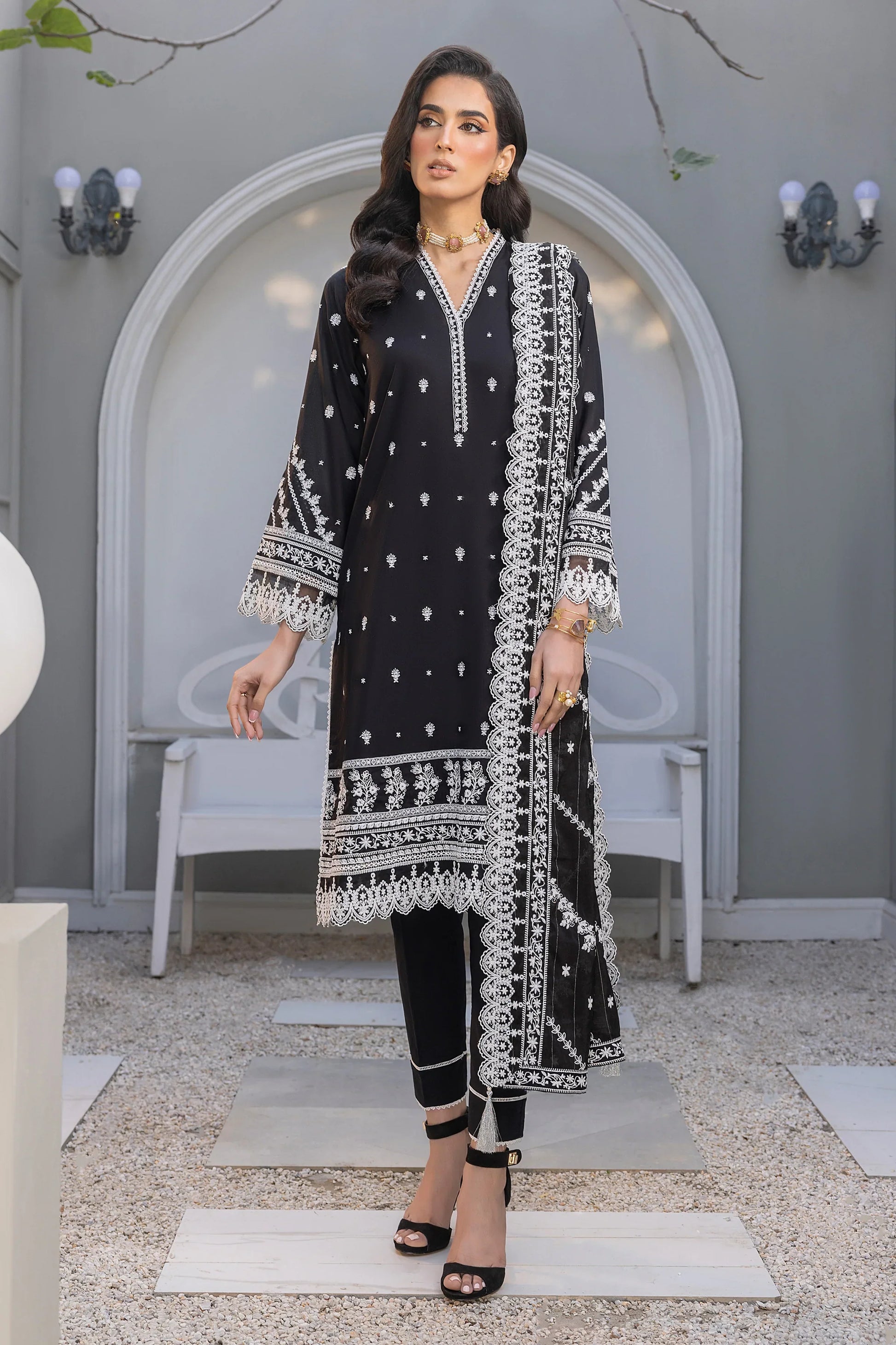 LSM | Embroidered Collection | 01 - Pakistani Designer Dress - by LSM | Type: Luxury - 100% Original at Saira Sultan