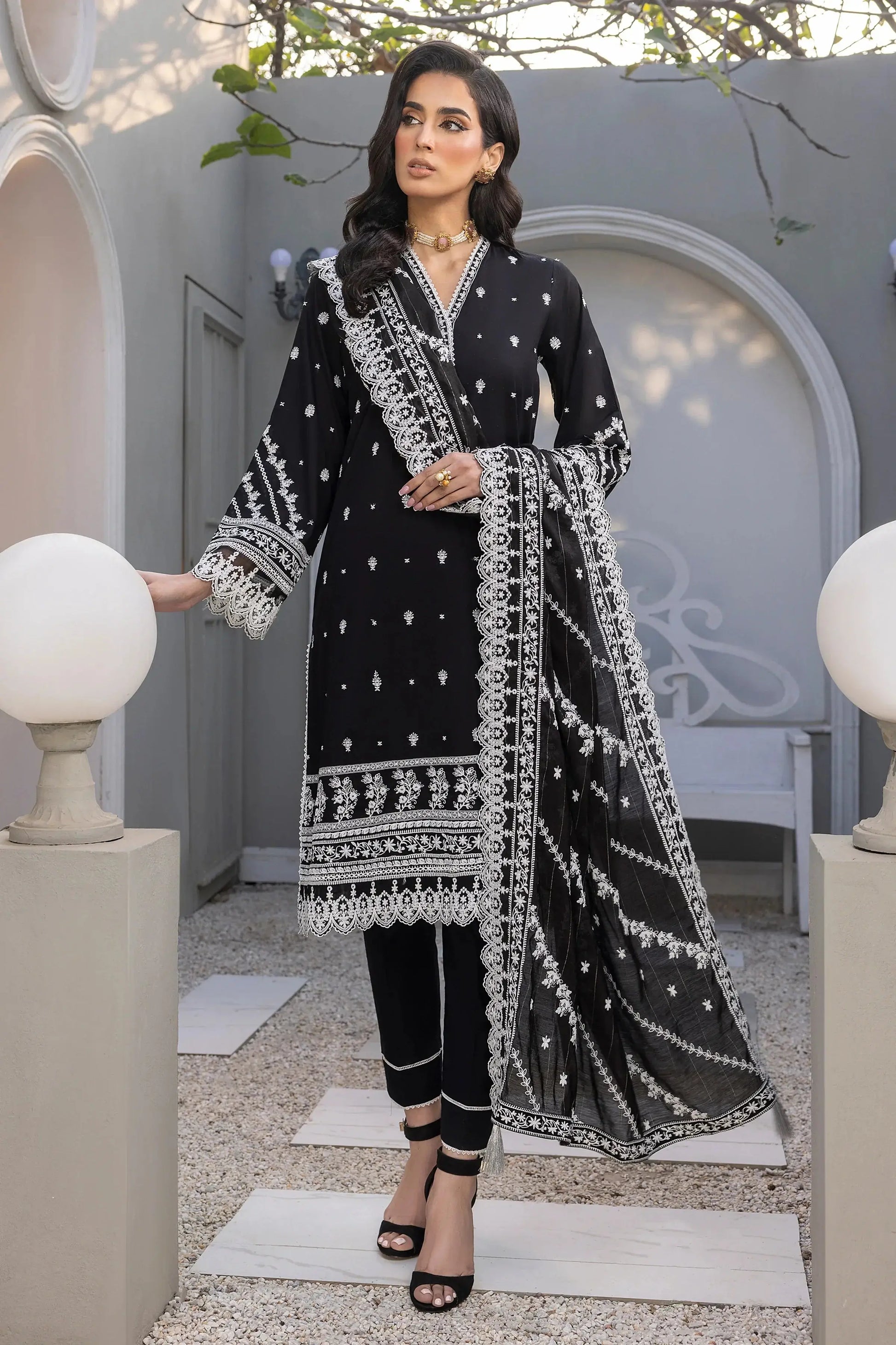 LSM | Embroidered Collection | 01 - Pakistani Designer Dress - by LSM | Type: Luxury - 100% Original at Saira Sultan