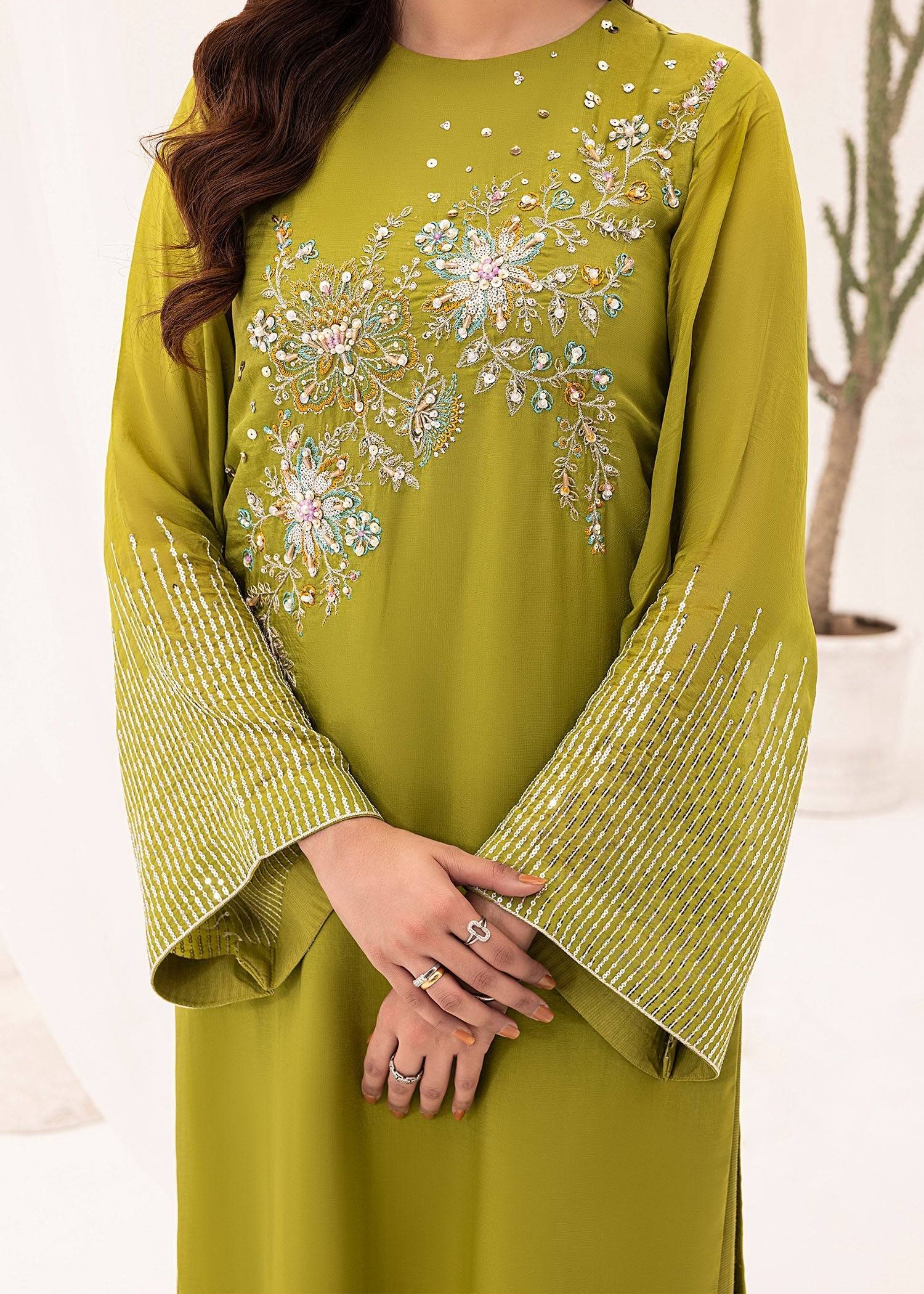 Jamnii | Silk Ivy | Lime Forest - Pakistani Designer Dress - by Jamnii | Type: Ladies Clothes - 100% Original at Saira Sultan