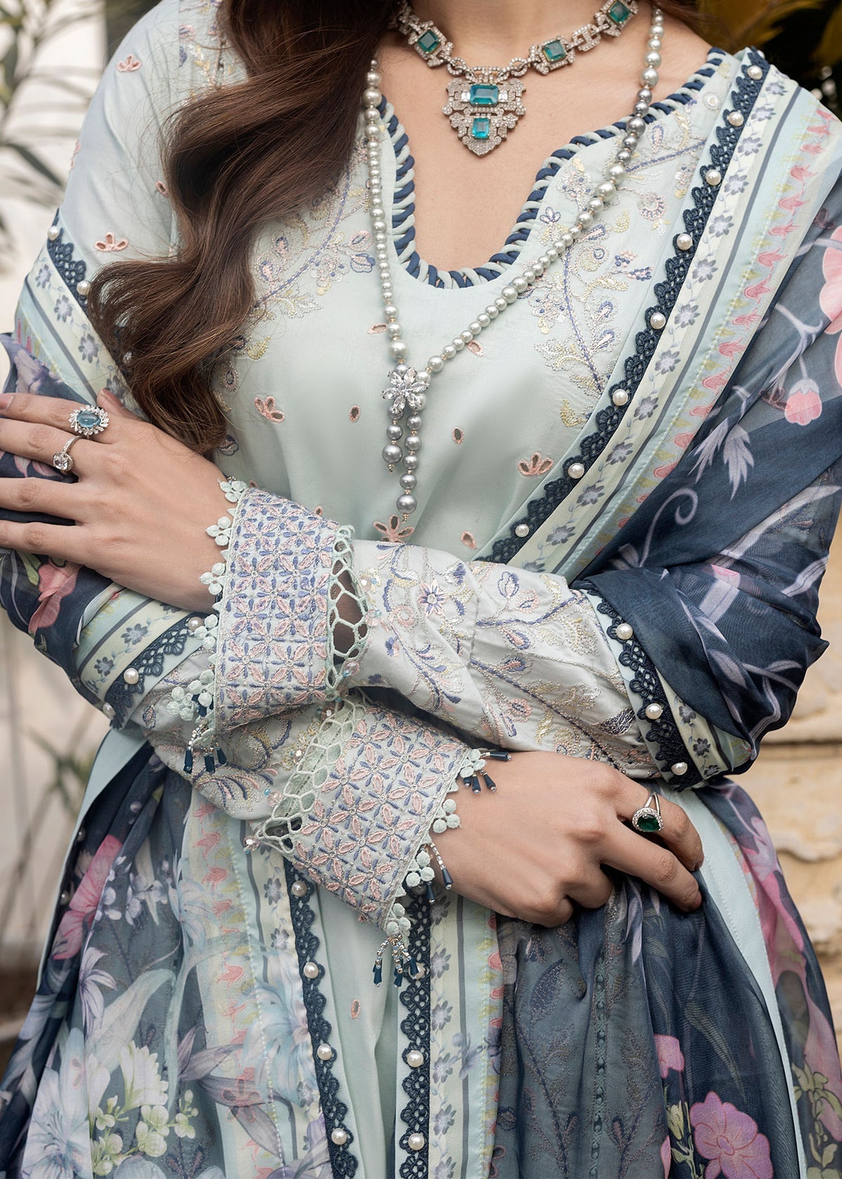 Shurooq | Luxury Lawn 25 | Evie L Light Blue Lawn