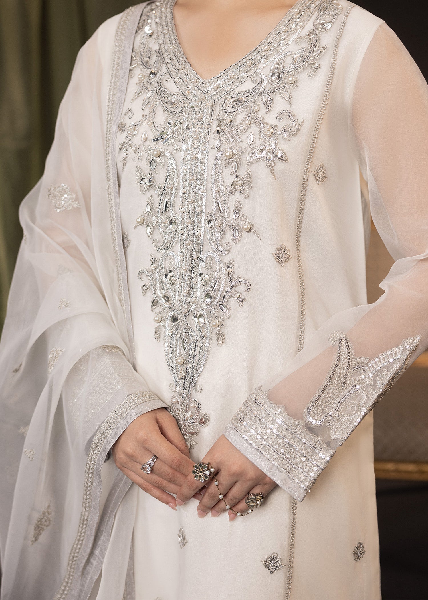 Shurooq | Garden of Dream | Jasmine L White Organza