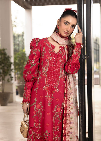 Shurooq | Luxury Lawn 25 | Lina XL Haute Red Lawn