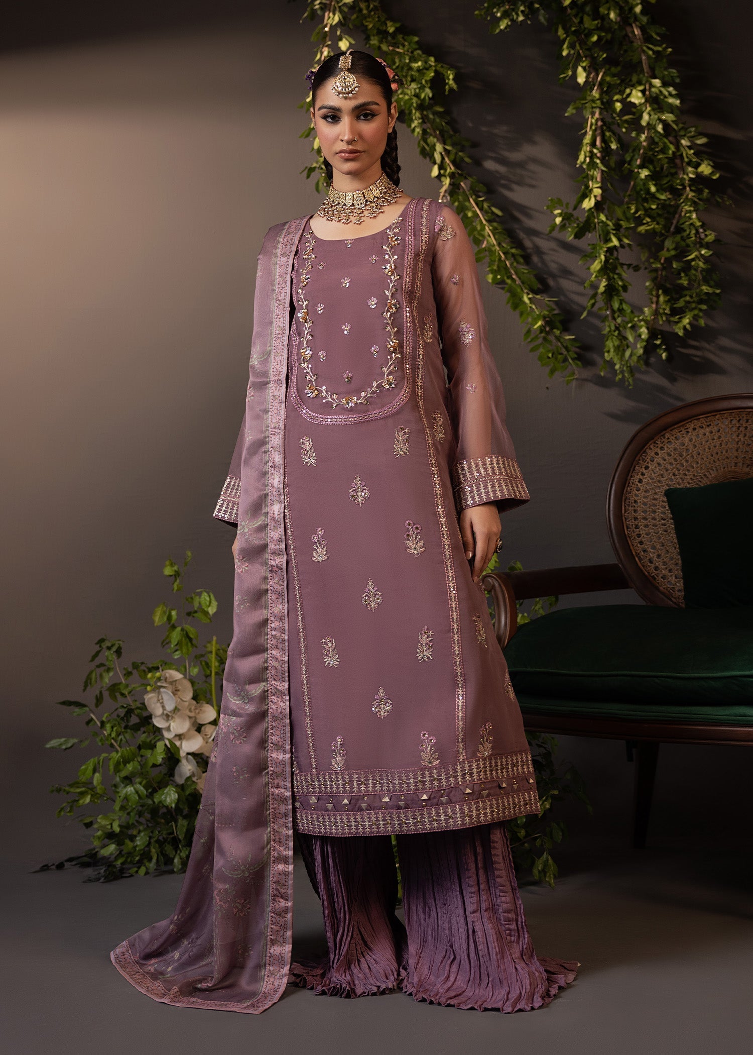 Shurooq | Garden of Dream | Lily S Lilac Organza