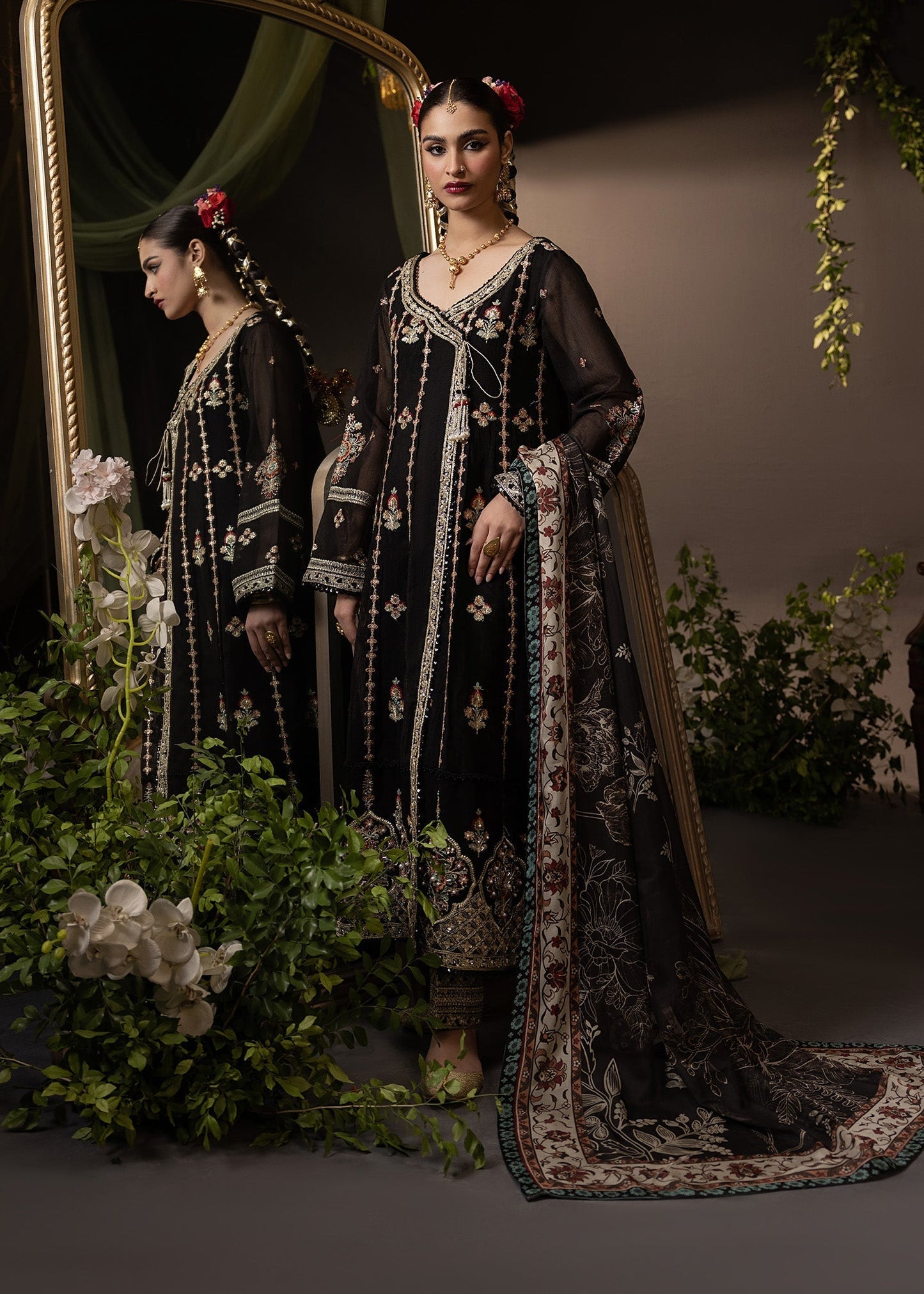 Shurooq | Garden of Dream | Vittoria S Black Cotton Net