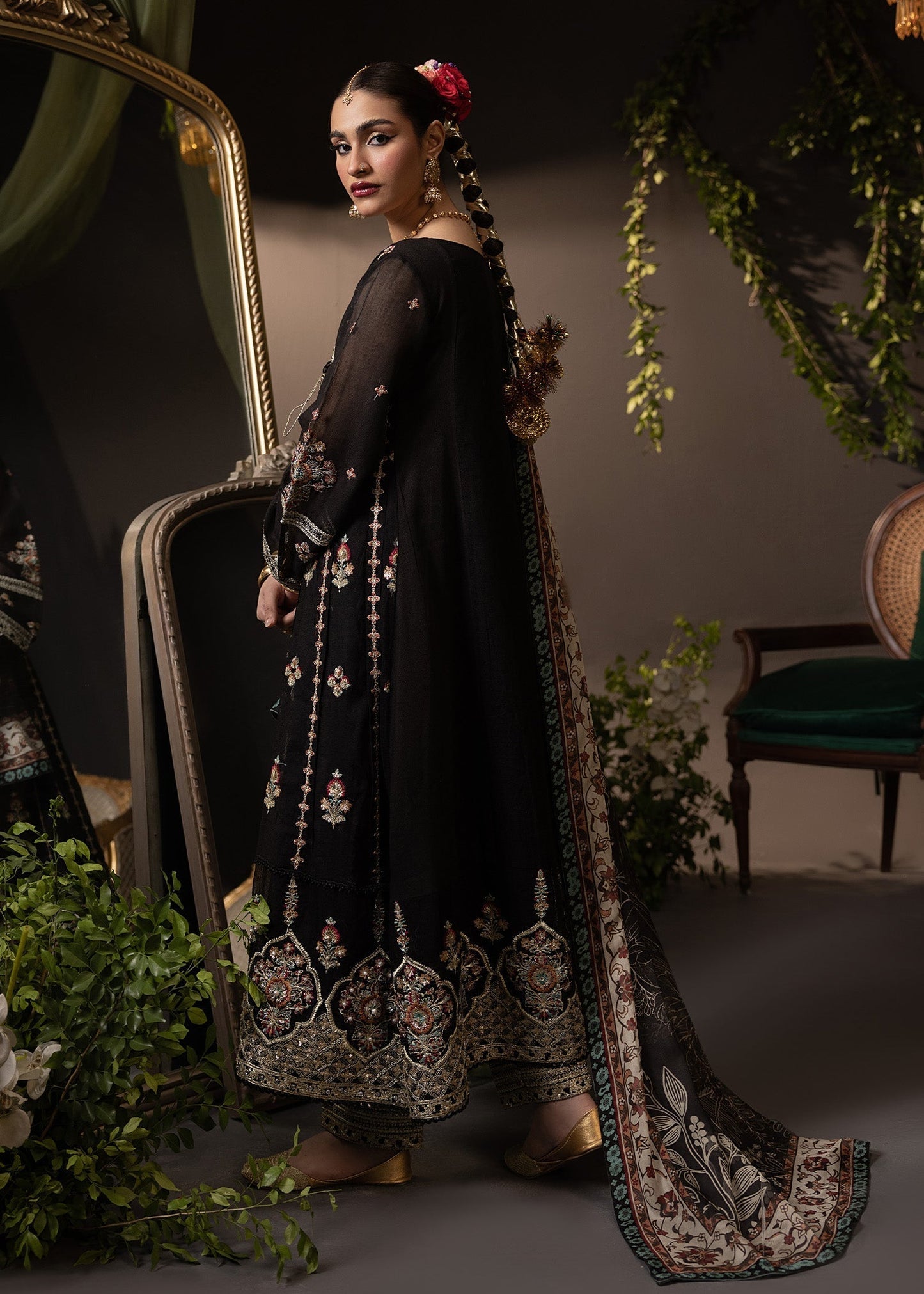 Shurooq | Garden of Dream | Vittoria M Black Cotton Net