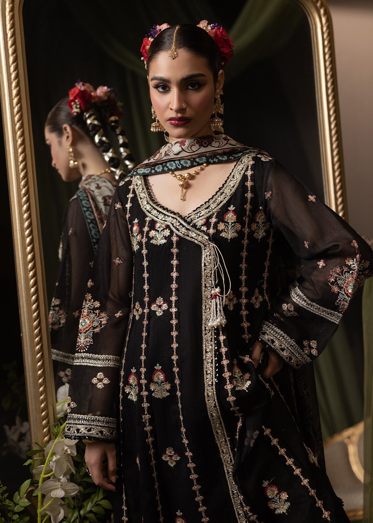 Shurooq | Garden of Dream | Vittoria L Black Cotton Net