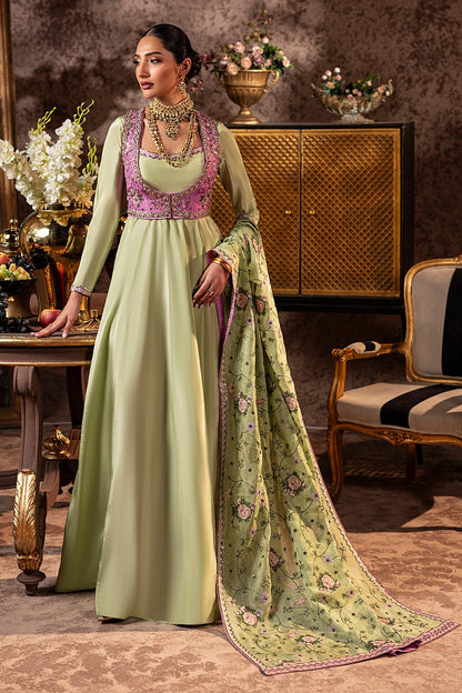 Mina Kashif | Loona Lawn 25 | Elan XS Apple Green Roman Silk