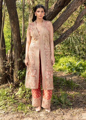 HSY | Summer Edit | Peach Terracotta - Pakistani Designer Dress - by HSY - Type : Ladies Clothes - 100% Original at Saira Sultan