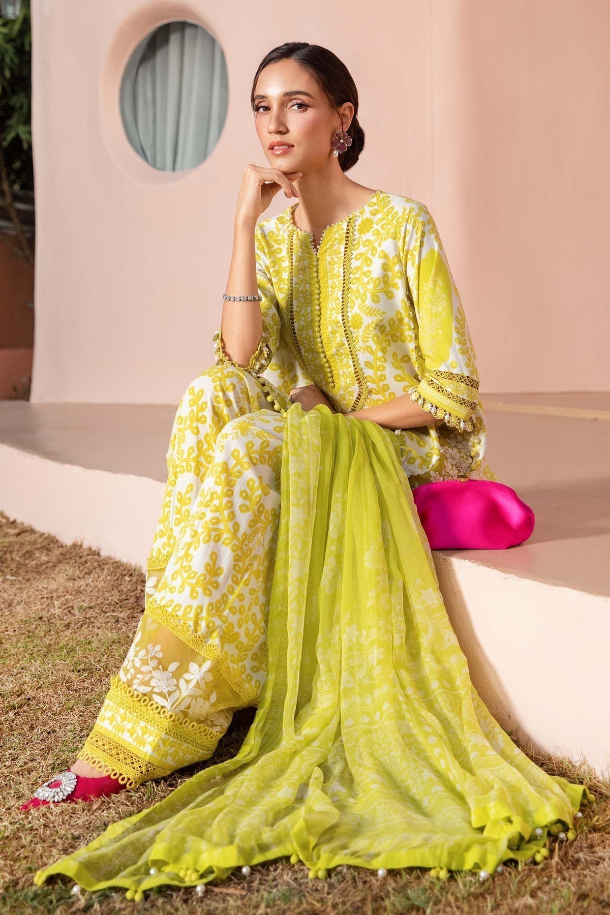 Maria B | M Prints 25 | MPT-2504-A L Yellow Lawn