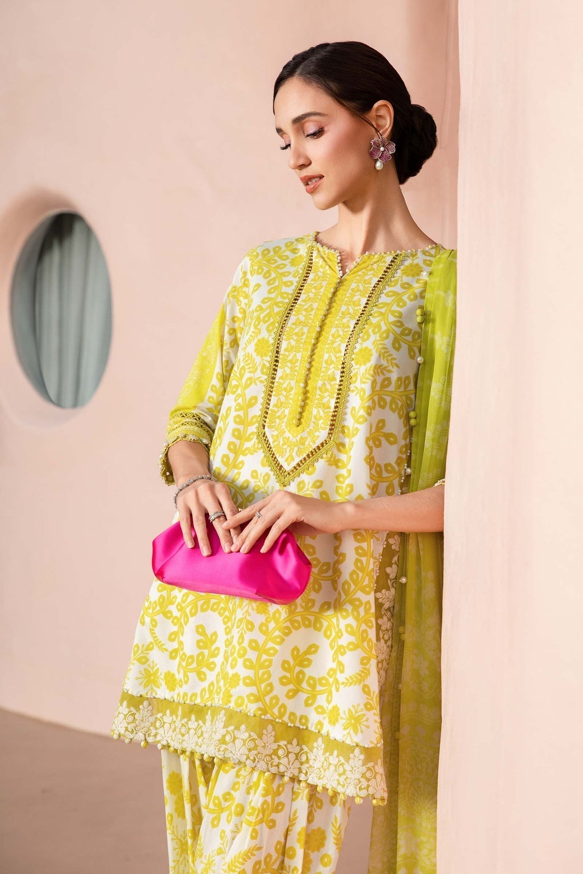 Maria B | M Prints 25 | MPT-2504-A M Yellow Lawn