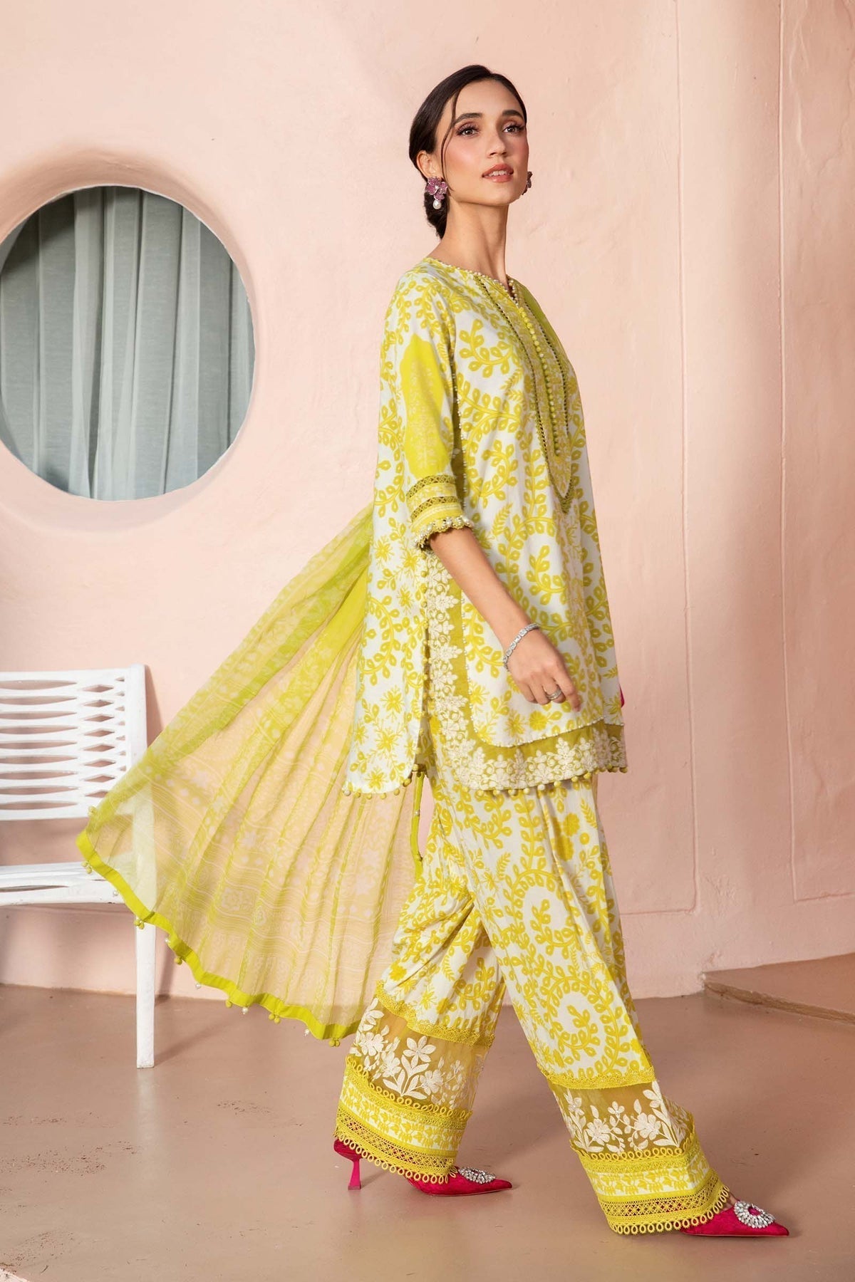 Maria B | M Prints 25 | MPT-2504-A S Yellow Lawn