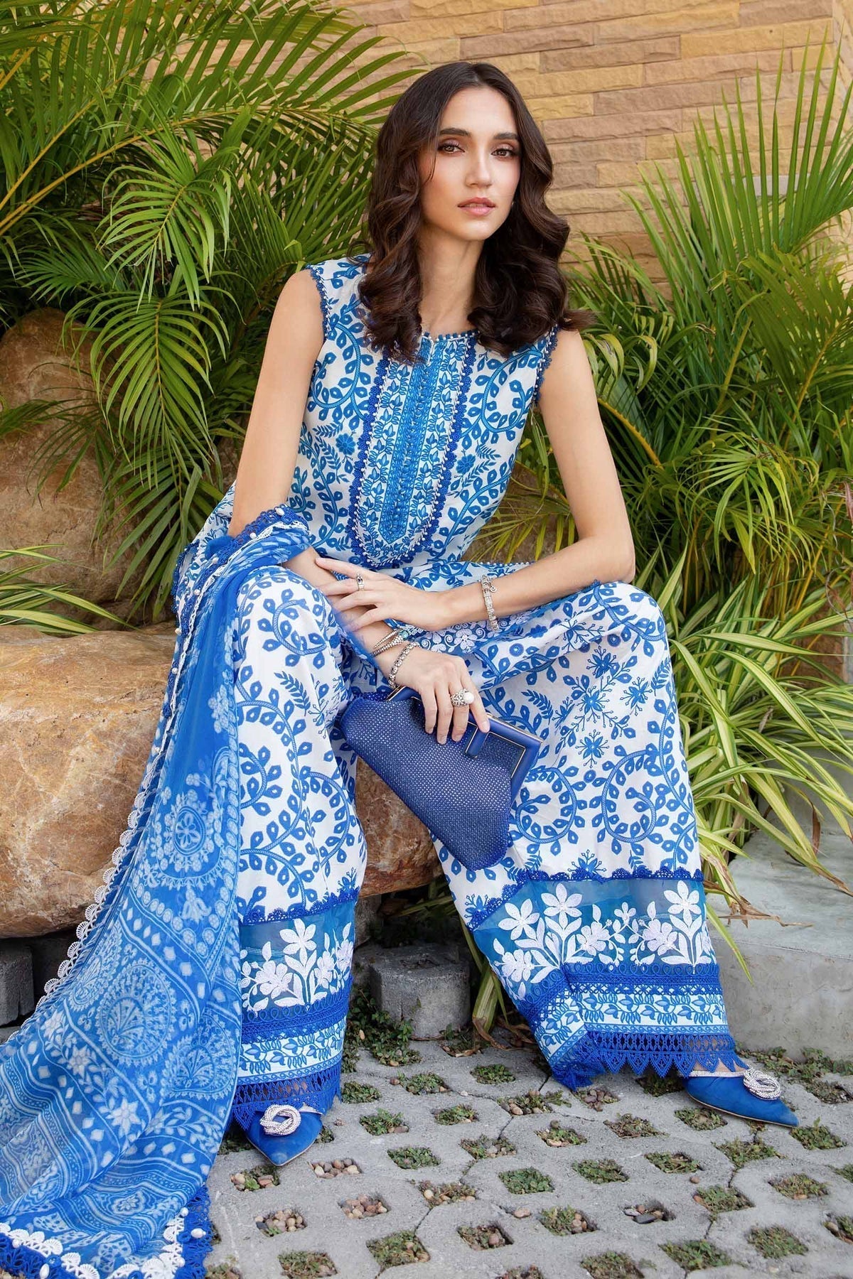 Maria B | M Prints 25 | MPT-2504-B S White Lawn