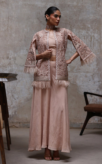 Threads and Motifs | Formal Dresses 25 | Organza Embroidered Jacket With Inner - Pakistani Designer Dress - by Threads and Motifs - Type : Ladies Clothes - 100% Original at Saira Sultan