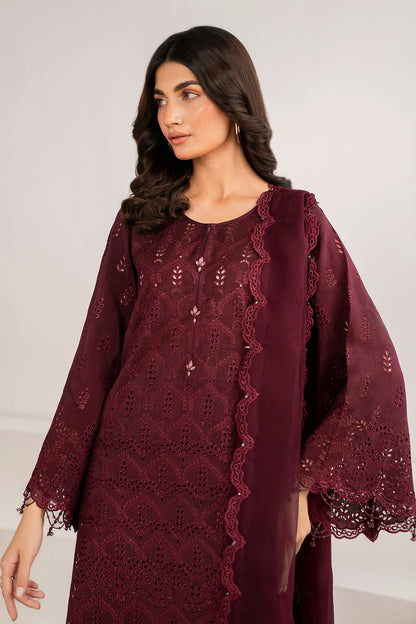 Baroque | Formal Collection | CHIFFON UF-690 M Maroon Chiffon