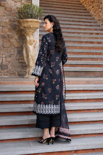 Afrozeh | Damask The Holiday Edit 25 | Anisa B S Navy Blue Lawn