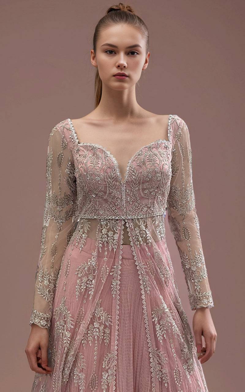 Threads and Motifs | Formal Dresses 25 | Net Embroidered Dress With Skirt And Embroidered Dupatta