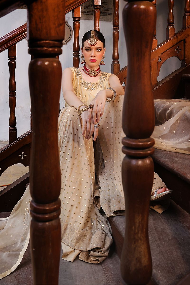 Mona Imran | Dilzaib Formals | Seerat L Beige Sheesha Silk