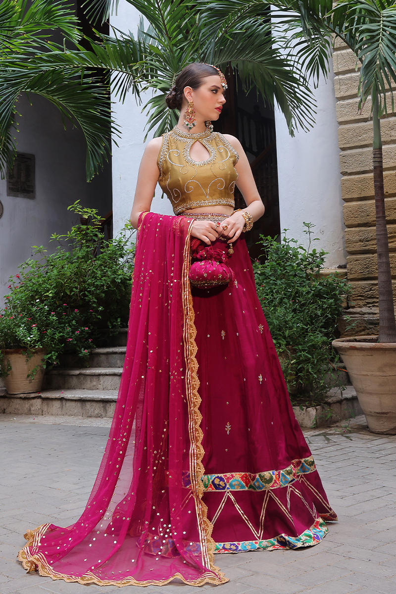 Mona Imran | Dilzaib Formals | Meena XS Gold Sheesha Silk