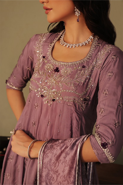 Mona Imran | Dilzaib Formals | Muskaan M Sangria Viscose Silk