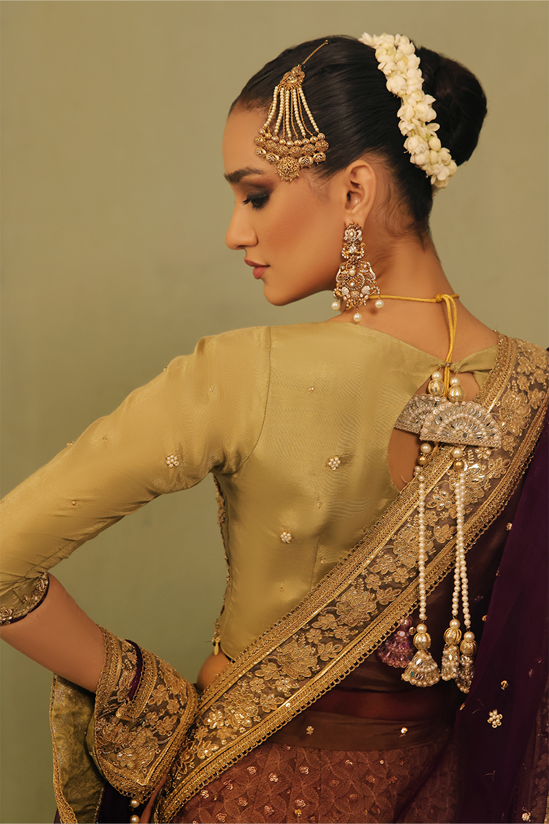 Mona Imran | Dilzaib Formals | Mahgul M Dull Brown Cotton Silk