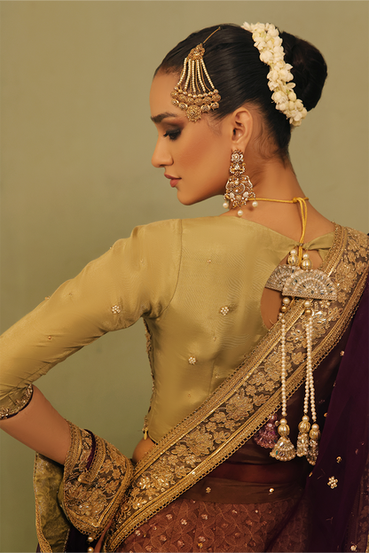 Mona Imran | Dilzaib Formals | Mahgul M Dull Brown Cotton Silk