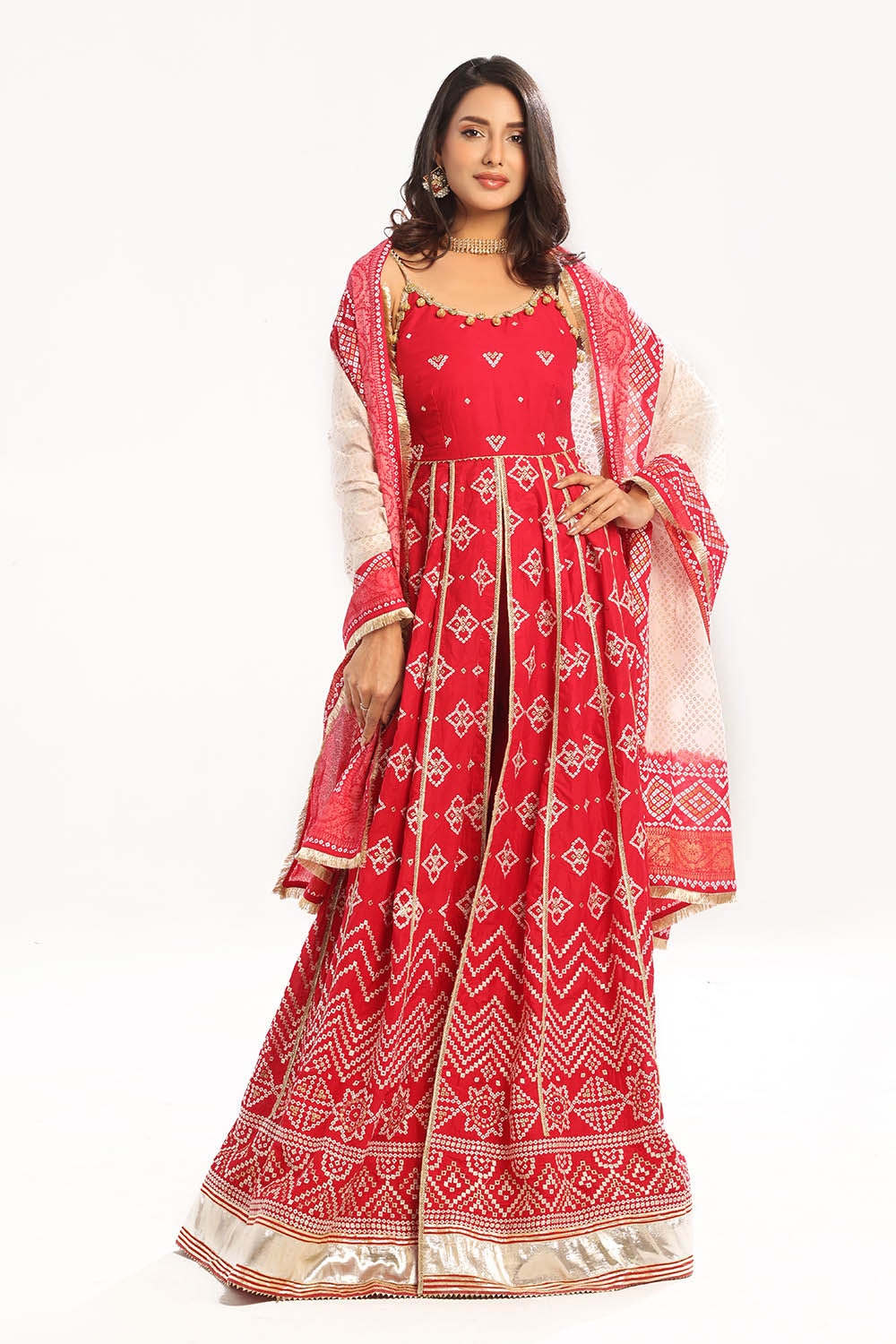 Gul Ahmed | Chunri Lawn 25 | CL-52442 XS Red Lawn