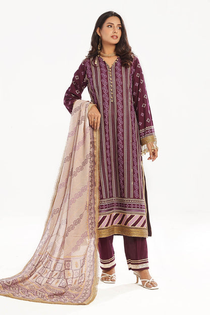 Gul Ahmed | Chunri Lawn 25 | CL-52413 XS Plum Lawn