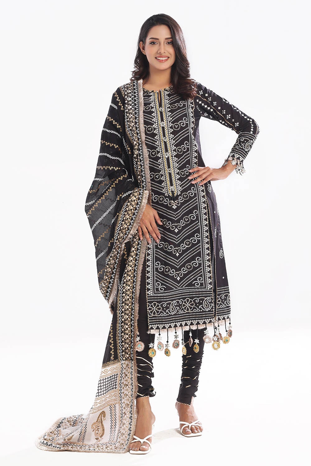 Gul Ahmed | Chunri Lawn 25 | CL-52407 XS Black Lawn