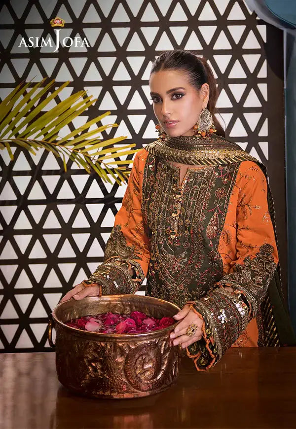 Asim Jofa | Fasana e Ishq Eid Luxury Lawn | AJFI-24 - Pakistani Designer Dress - by Asim Jofa | Type: Luxury - 100% Original at Saira Sultan