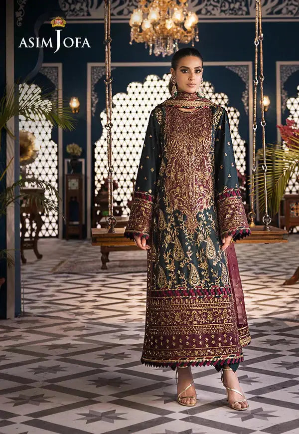 Asim Jofa | Fasana e Ishq Eid Luxury Lawn | AJFI-01 - Pakistani Designer Dress - by Asim Jofa | Type: Luxury - 100% Original at Saira Sultan