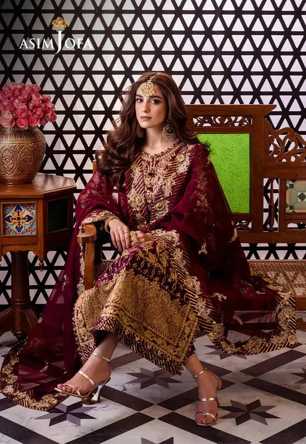 Asim Jofa | Fasana e Ishq Eid Luxury Lawn | AJFI-03 - Pakistani Designer Dress - by Asim Jofa | Type: Luxury - 100% Original at Saira Sultan