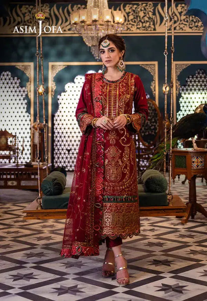 Asim Jofa | Fasana e Ishq Eid Luxury Lawn | AJFI-21 - Pakistani Designer Dress - by Asim Jofa | Type: Luxury - 100% Original at Saira Sultan