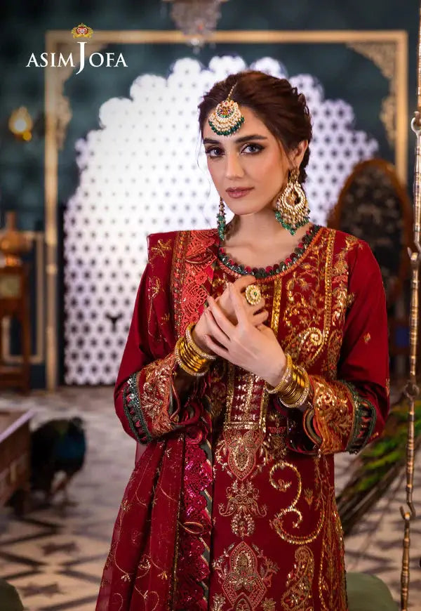 Asim Jofa | Fasana e Ishq Eid Luxury Lawn | AJFI-21 - Pakistani Designer Dress - by Asim Jofa | Type: Luxury - 100% Original at Saira Sultan