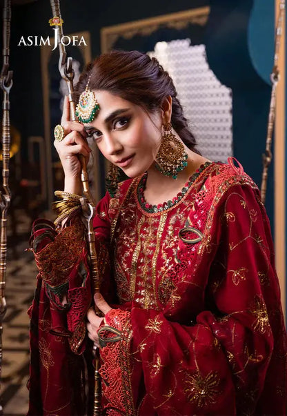 Asim Jofa | Fasana e Ishq Eid Luxury Lawn | AJFI-21 - Pakistani Designer Dress - by Asim Jofa | Type: Luxury - 100% Original at Saira Sultan