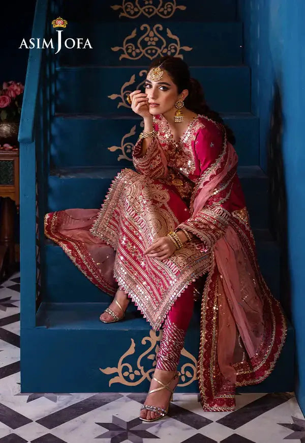 Asim Jofa | Fasana e Ishq Eid Luxury Lawn | AJFI-18 - Pakistani Designer Dress - by Asim Jofa | Type: Luxury - 100% Original at Saira Sultan